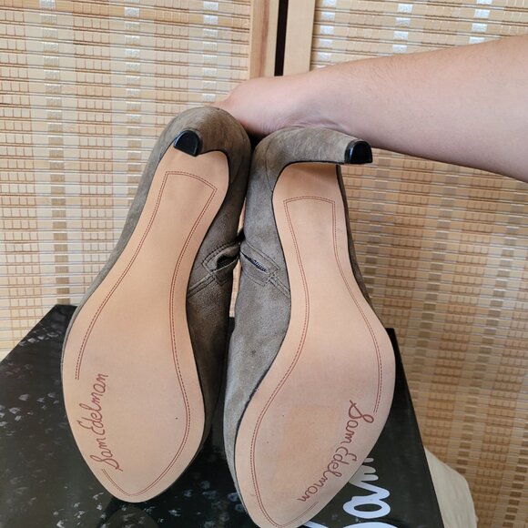 SAM EDELMAN "Kit" Suede Ankle High Heel Booties - Picture 5 of 5